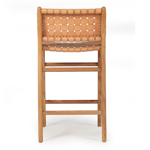 LilaInteriors 65cm Pasadena Woven Leather Counter Stool | Temple